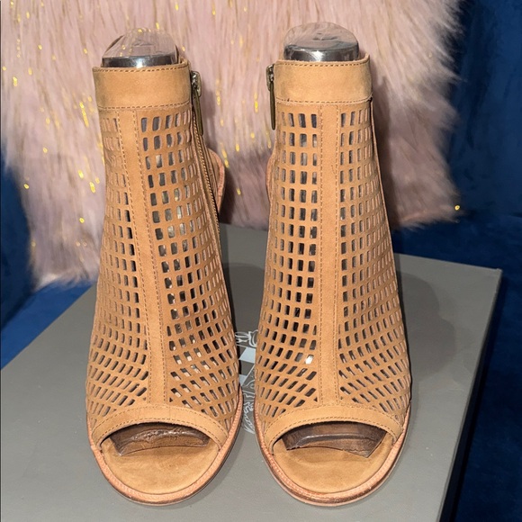 Vince Camuto Shoes - Vince Camuto Camel Peep-Toe Heeled Boots SIZE 7.5